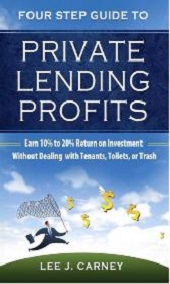 A book cover with the title of private lending profits.